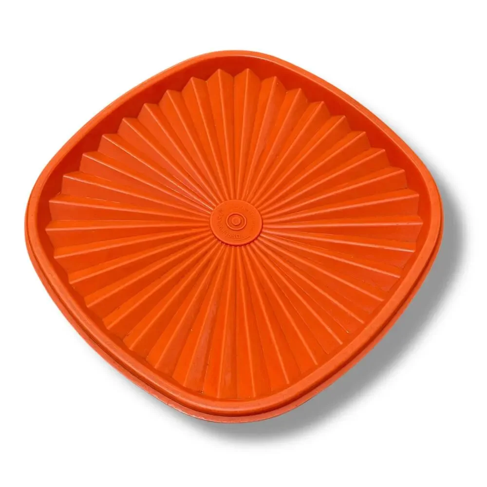 Tupperware Canister Servalier Replacement Lid Starburst Dark Orange 7